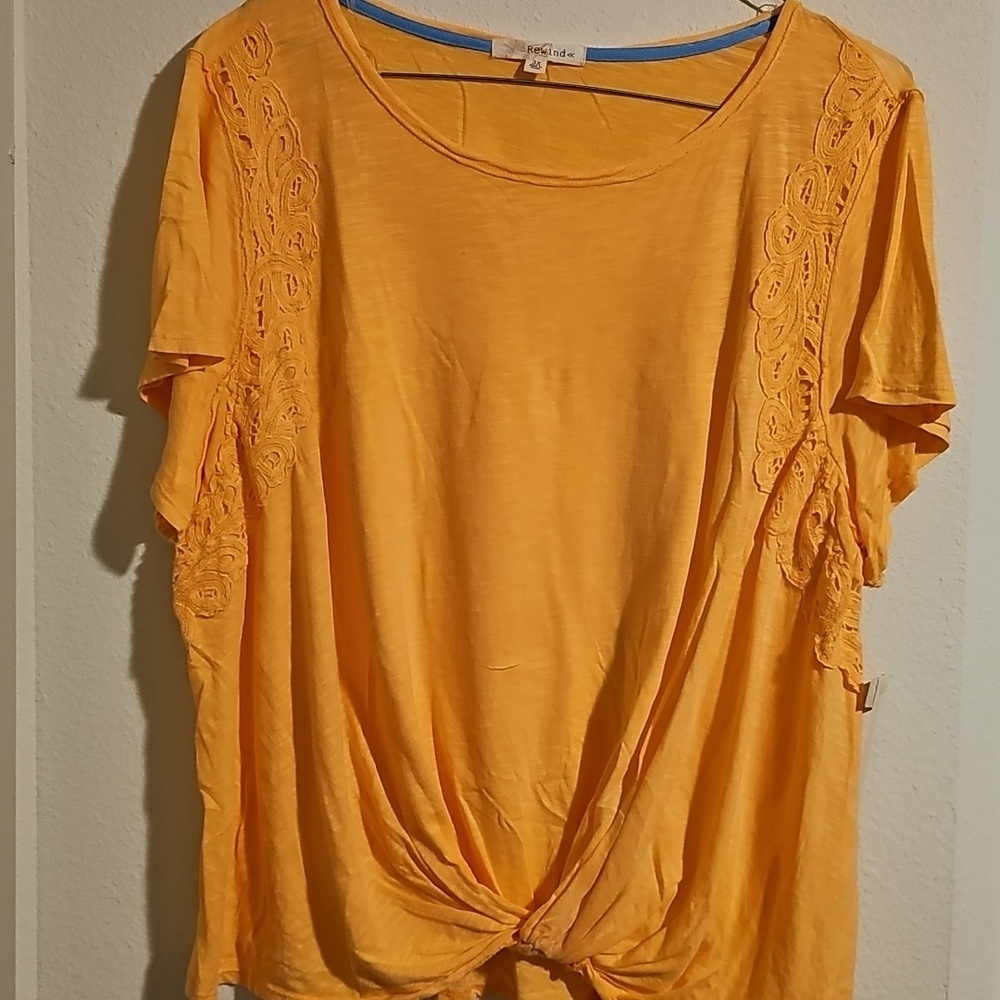 Orange Lace Detail Women's Top